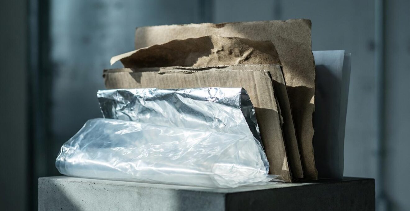 Coupe transversale d'un emballage multicouche montrant les différentes barrières de protection