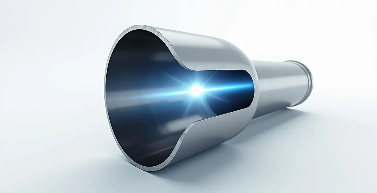 Coupe technique d'une tuyauterie montrant les zones mortes et angles vifs